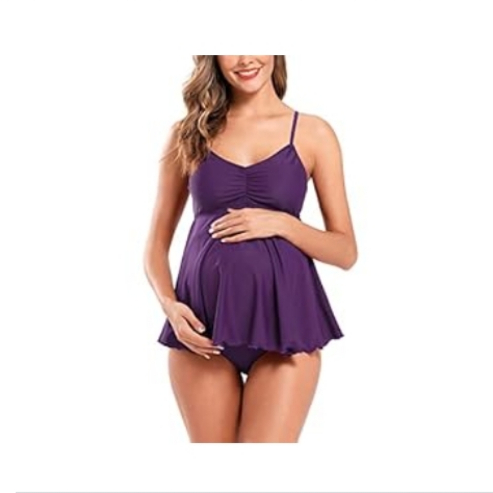 Women's Shekini Purple Maternity Swimwear Set Size L